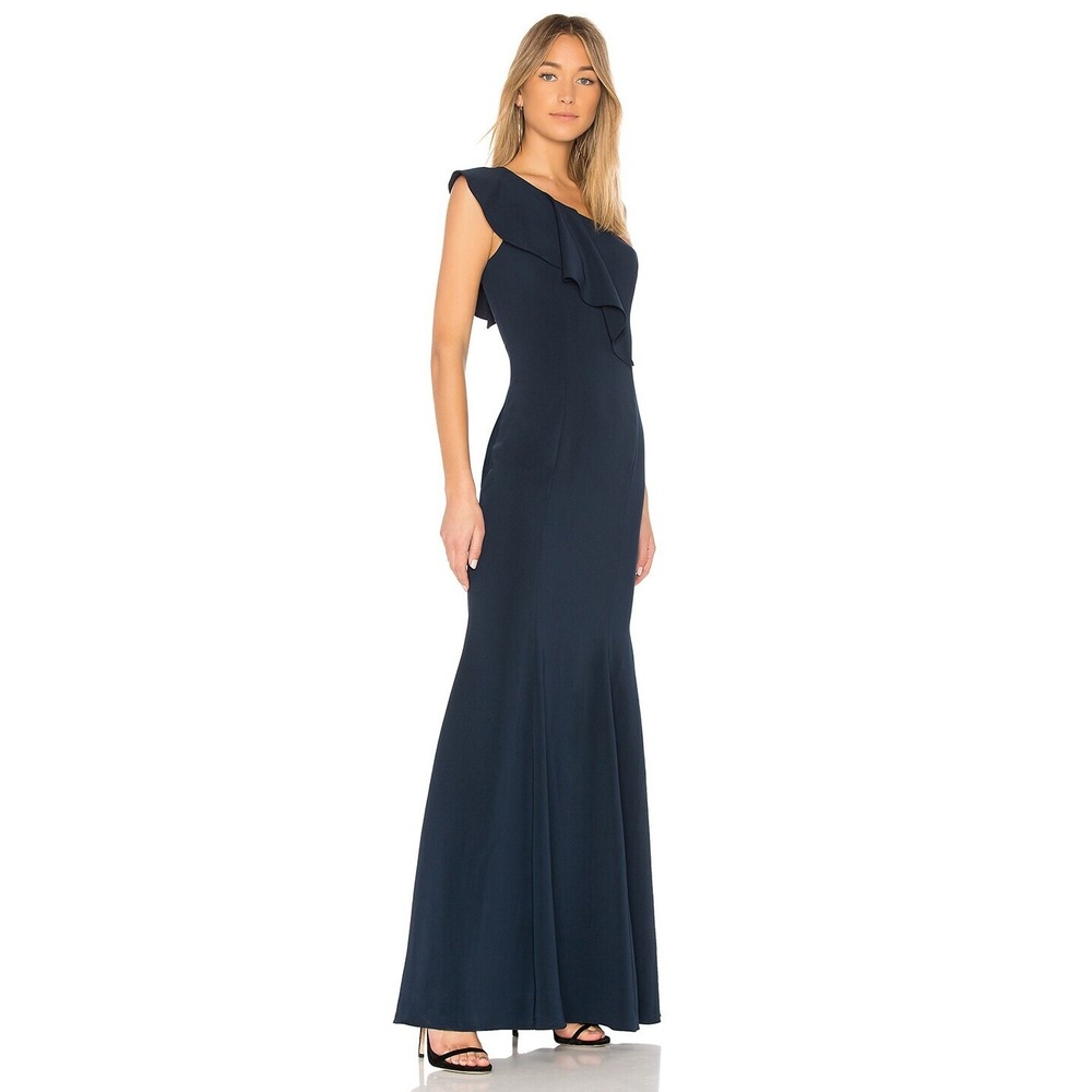 NWT | JAYGODFREY x Revolve Osgood One Shoulder Navy Blue Maxi Dress Sz 0  $474 - Picture 2 of 8